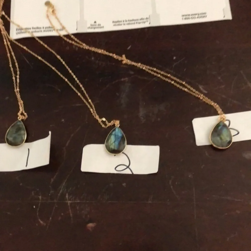 RESTOCKED! Labradorite Nebula 14K GP Boho Necklace Green/Blue Gemstone Handmade